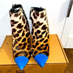 Giuseppe Zanotti Calf Hair Cap-Toe Bootie, Leopard/Blue … Well Taken Care Of !